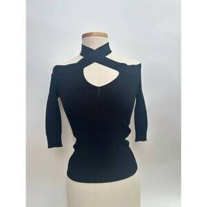 NEW D.EXTERIOR lariat neck 3/4 in black